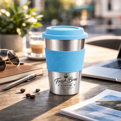 17oz Stainless Steel Tumbler with Silicone Sleeve & Lid