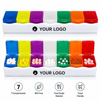 Color Coded Daily Medicine Storage Container