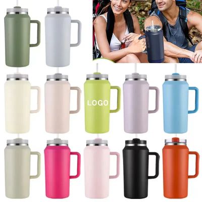 64oz Large Capacity Tumbler with Handle and Straw Lid