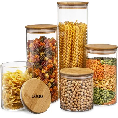 WOBO2189/ Glass Jars with Sustainable Bamboo Lids 3.35“ dia