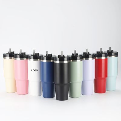 WOBO2312/30 oz travel Tumbler with straw lid or handle straw lid