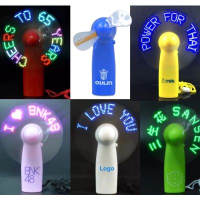 Programmable LED Flashing Message Mini Handheld Fan