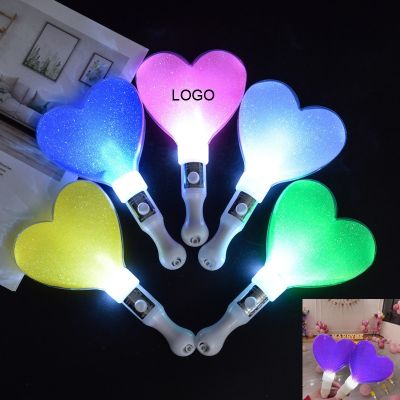 Custom Logo LED Heart Shape Glowing  Stick
