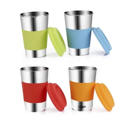  Stainless Steel Cup with Silicone Lid and Sleeve